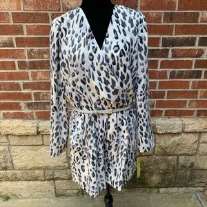 Gianni Bini Genesis Leopard Romper Large
